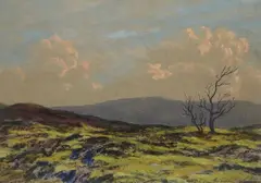 Ciaran Clear, Winter Evening, Dublin Mountains, Pastel on board