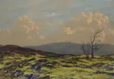 Ciaran Clear, Winter Evening, Dublin Mountains, Pastel on board