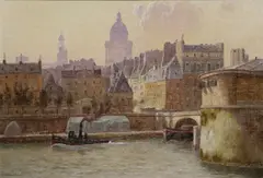 William Baird, The Morgue Pantheon In The Distance, Oil on board