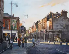 Main Street, Dun Laoghaire by Oisin Roche, Oil on canvas, sold Jan 2023