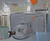 Mike Fitzharris, Industrial Docklands, Oil on canvas