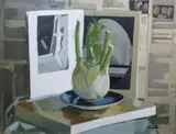John Coyle, Still Life With Fennel, Oil on board