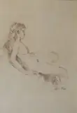 Stella Steyn, Seated Nude, Sanguine on paper