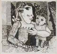 Nevill Johnson, Picasso Drawing, Pen and ink