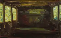 Jack Butler Yeats, The Train Through The Woods, Oil on panel