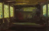 Jack Butler Yeats, The Train Through The Woods, Oil on panel