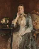 Sir Walter Frederick Osborne, Portrait Of A Lady Seated At A Writing Table, Oil on canvas