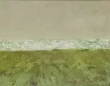 Camille Souter, The Sea At Booterstown, JUST BEGINNING TO DIE DOWN AFTER A STORM Oil on board