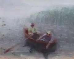 Margaret Clarke, Wading Through The Reeds, Pastel