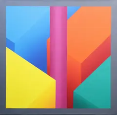 Interlocking Colours by Francis Tansey, '86 Acrylic on canvas, sold Nov 2022