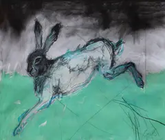 Chasing The Wind 2 by Margo Banks, Mixed media on paper, sold Nov 2022