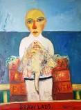 John Bellany, Man With Skate, Oil on canvas