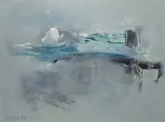 Gerald Davis, The Blue Lagoon, Mixed media on paper