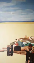 J. Slevin, The Beach, Oil on canvas