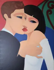 Paul Kerr, The Kissing Couple, Acrylic on canvas