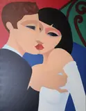 Paul Kerr, The Kissing Couple, Acrylic on canvas