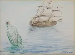 Roman Polanski, Message In A Bottle, Pastel