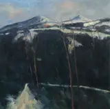 Peter Collis, Snow On The Sugarloaf, Oil on board