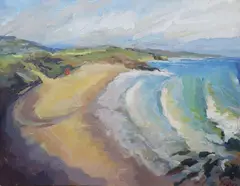 Brian Vahey, Seaside Landscape, Oil on board