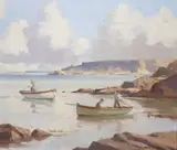 Gathering Seaweed, Cushendun, Co. Antrim by Maurice Canning Wilks, Oil on canvas board, sold Oct 2022