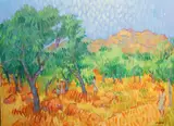 Desmond Carrick, Conversations In Nerja, Oil on board