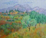 Desmond Carrick, Rolling Hills, Oil on board