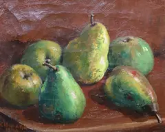 Kamesuke Hiraga, Still Life With Apples And Pears, Oil on canvas
