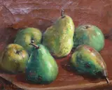 Kamesuke Hiraga, Still Life With Apples And Pears, Oil on canvas