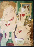 Pauline Bewick, Women Laughing, Acrylic and watercolour