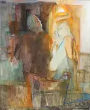 Manar Al Shouha, Dublin Pub, Oil on canvas