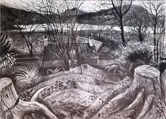 Sarah Longley, The Top Of The Garden, (2012) Charcoal on paper