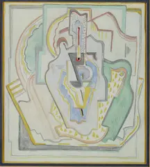Composition by Evie Hone, Gouache, sold Jun 2022