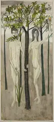Reginald Gray, Adam And Eve, Tempera on wood panel