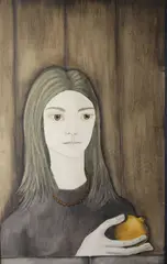 Reginald Gray, Catherine With Pomegranate, Tempera on board
