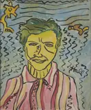 Kenneth Hall, Portrait Of Benny (Basil Rakoczi), Oil on canvas