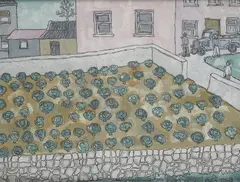 Kenneth Hall, Cabbages At Tully Cross, Oil on paper laid on board