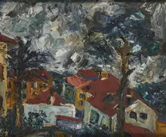 Kenneth Hall, Creton Village In A Storm