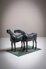 Two Horses by Anthony Scott, Bronze on rectangular base, sold Jun 2022