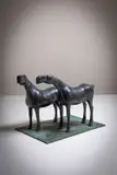 Anthony Scott, Two Horses, Bronze on rectangular base