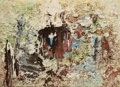 Landscape by John Kingerlee, Oil and mixed media on board, sold May 2022