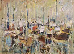 Leonard Sexton, Skerries Harbour, Oil on board