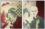 Sheila Pomroy, Oriental Diptych, Oil and collage on canvas