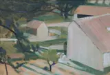 Derek Hill, View At Merindol, Provence, 1973, Oil on board