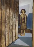 Gerard Dillon, Girl At Door, Gouache on paper