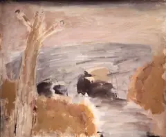 Basil Blackshaw, Canal Bridge, 1989, Oil on canvas