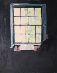 Window At Newbridge by Hector McDonnell, 1980, Oil on canvas board, sold Mar 2022