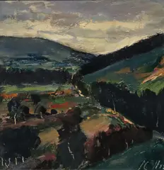 Landscape From Trooperstown by Peter Collis, Oil on canvas, sold Mar 2022