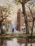 The Canal At Percy Place by Fergus O'Ryan, Oil on board, sold Mar 2022