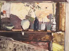 Brian Ballard, Object On A Mantlepiece, Oil on paper