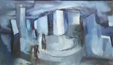 Barbara Warren, Figures In A Landscape, Oil on canvas